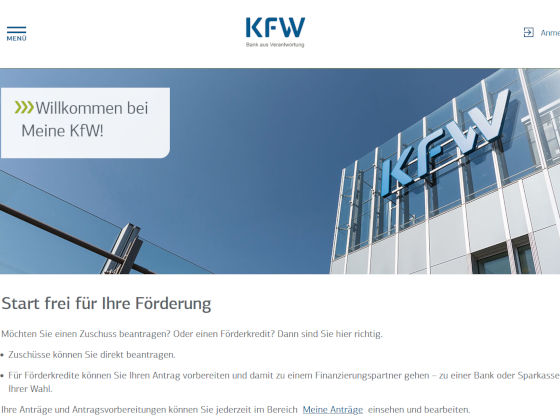 Screenshot KfW-Kundenportal © KfW / Screenshot KfW-Kundenportal
