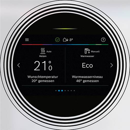 Bedienfeld UI 800 der Wärmepumpe Compress 7800i LW von Bosch © Bosch Thermotechnik GmbH / Bosch Junkers Deutschland Bedienfeld UI 800 der Wärmepumpe Compress 7800i LW von Bosch © Bosch Thermotechnik GmbH / Bosch Junkers Deutschland