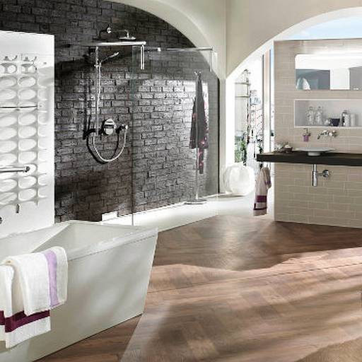 Innenwandgestaltung mit Ziegeln von Wienerberger im Badezimmer © Wienerberger GmbH Innenwandgestaltung mit Ziegeln von Wienerberger im Badezimmer © Wienerberger GmbH