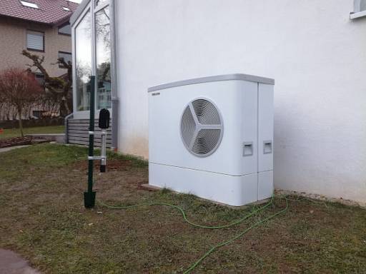 Luftwärmepumpe mit Schallmesstechnik © Fraunhofer ISE